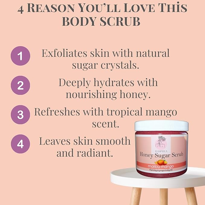Honey Sugar Scrub Malibu Mango, (16 Fl Oz (Pack of 1)