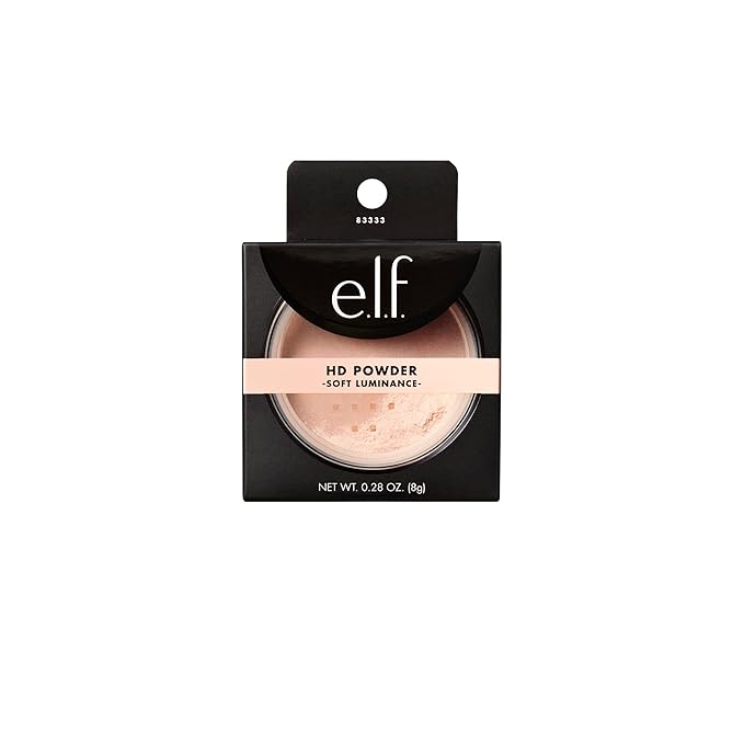 e.l.f. High Definition Powder, Loose Powder, Lightweight, Long-Lasting, Creates Soft Focus Effect, Masks Fine Lines & Imperfections, 0.28 Oz, Soft Luminance