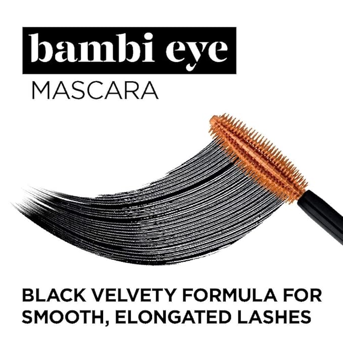 L'Oreal Paris Bambi Eye Mascara, Lasting Volume, Length & Lift, Doe-Eye Definition, No Clumping or Smudging, Waterproof, Black, 0.21 fl. oz.