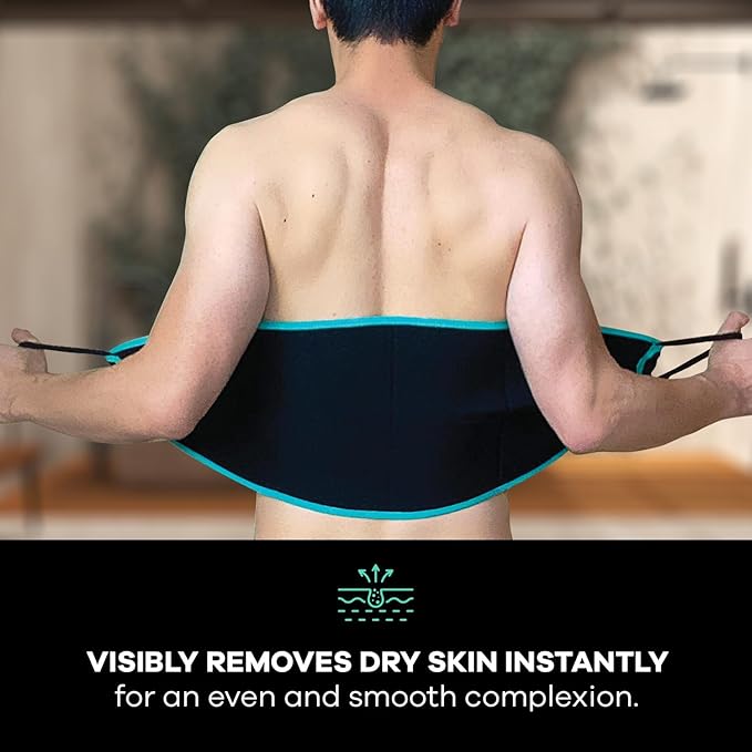Dermasuri Deep Exfoliating Body Mitt & Back Scrub Bundle - Bath & Shower Body Scrubs, Cleansing & Full Body Exfoliation, Spa Exfoliator Glove, Dry Skin Remover, Skin Care Treatment for Women & Men
