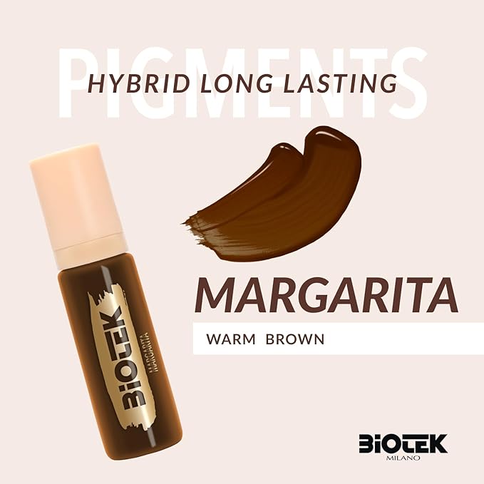 BIOTEK Brow Pigment Color for Long Lasting Makeup - Hybrid Long Lasting - Made in Italy (Kit Long Lasting) - Beauty Pouch Included