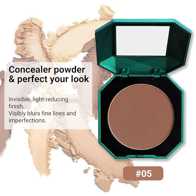 Pressed Matte Face Powder Makeup, Setting Powder for Poreless Wrinkle Blurring Finishing,Lightweight,High Coverage,Shine Control, 10g (05)
