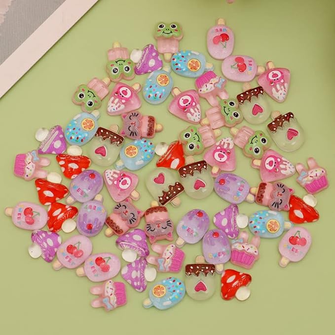 1 Pack of 250pcs Cute & Sweet 3D Nail Charms for Acrylic Nails, Perfect for Nail Art Decorations & DIY Accessories Crafts,Flower Bee Pineapple Bear Charms for Nail (#1-multi-color)