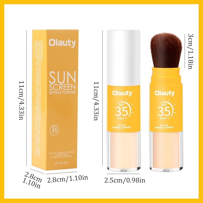 Sulily Mineral Sunscreen Setting Powder, Translucent Oil Natural Matte Concealer Brush Powder,Lasting Breathable Lightweight Powder for Face&Hair,All Skinp (#1 Translucent)