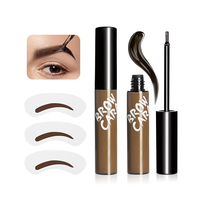 Eyebrow Gel, Long-Lasting & Waterproof Eyebrow Gel Peel Off Tint for Women & Girl Create Fuller & Defined Brows Makeup (Light Brown)