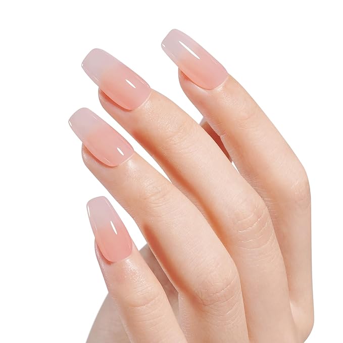 AILLSA Salmon Pink Dip Powder Nail Dipping Powder Jelly Nude Translucent DIY Manicure Salon at Home Easy to Use for Valentine's Day Gift (1 Oz)