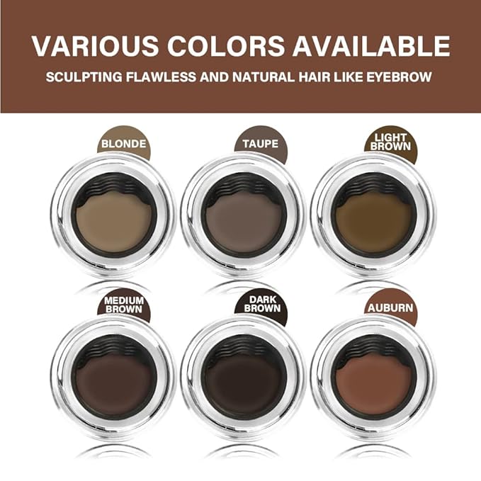 Eyebrow Stamp Stencil Kit, 24 Reusable Thick & Thin Eyebrow Stencils, Waterproof Brow Pomade, Dual-Ended Brush & Sponge Applicator for Perfect Natural Brows (Light Brown)