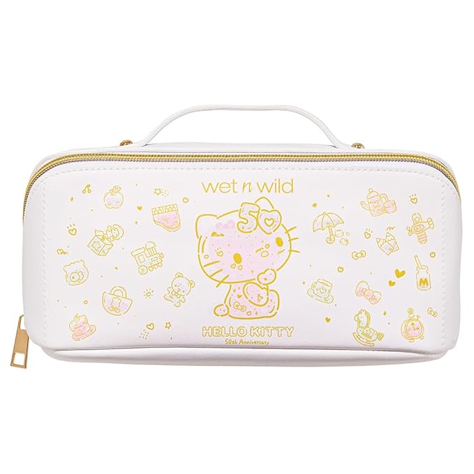 wet n wild Hello Kitty Makeup Bag, Unique Travel Friendly Design, 50th Anniversary Soft Pink Print, Cruelty-Free & Vegan