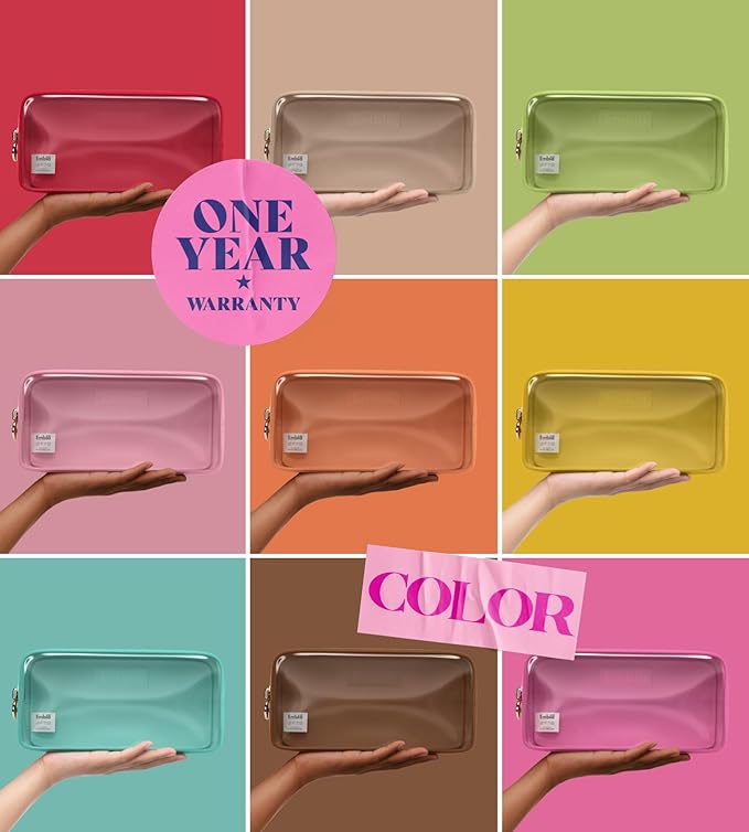 Embla Clear Cosmetic Bag Makeup Case, Clear Zipper Make Up Pouch and Toiletry Travel Tote, Cute Skincare Pouches for Women Girls, Preppy Purse Cosmetic Organizer, Small Makeup Bags, Bubblegum