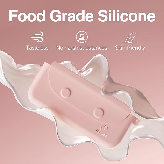 Silicone Makeup Brush Holder Large Travel Makeup Brush Case Original Design Brushes Holder with Magnetic Closure Pink