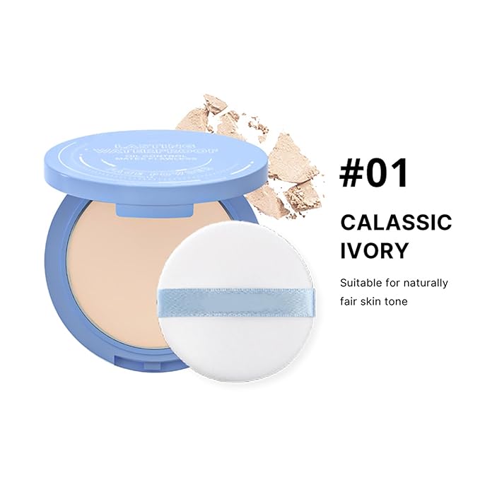 Mallofusa Matte Face Makeup Loose Powder Fine Silk Texture Honey Powder Fixed Makeup Powder Soft Light Water Proofing (#1) Ivory