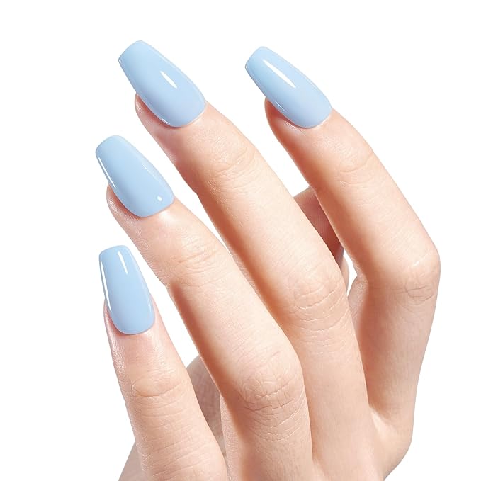 AILLSA Light Blue Nail Dipping Powder - DIY Manicure Salon at Home - Easy to Use - Valentine's Day Gift (1 Oz)