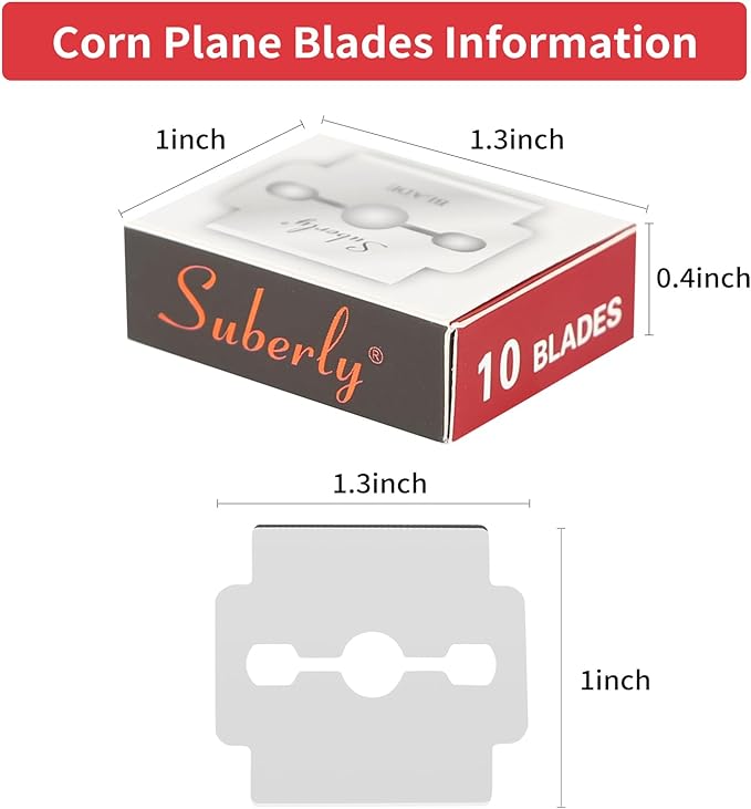 100 Pcs Callus Shaver Blades Set - Corn Plane Replacement Blades Hard Dry Skin Remover for Foot Care & Pedicure Tools