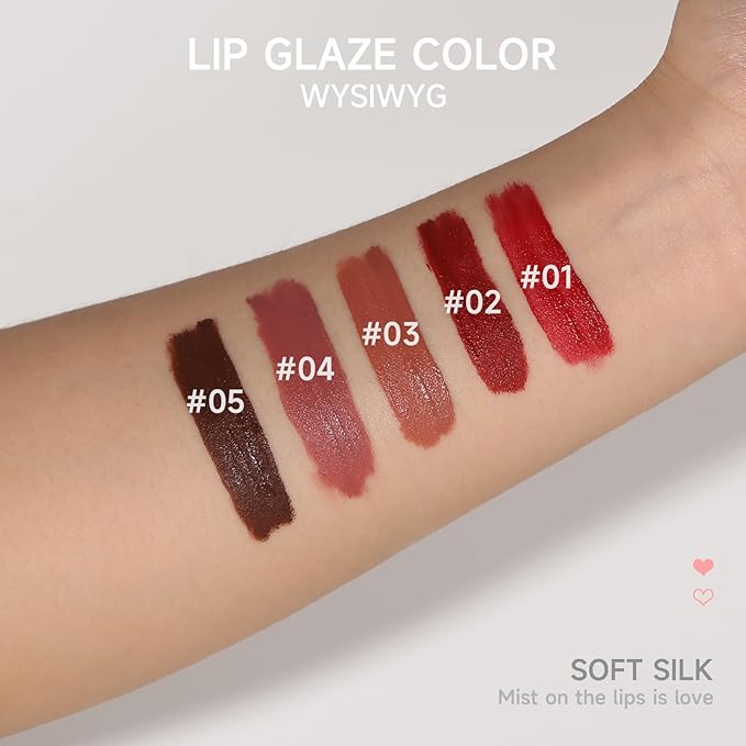 AKARY Matte Liquid Lipstick for Women Girls, Silk Finish Highly Pigmented Color Lip Gloss with Beeswax, Lightweight Hydrating Velvety Silky Smooth Lip Makeup, Non-Stick Cup Smudge-proof Lip Gloss-02