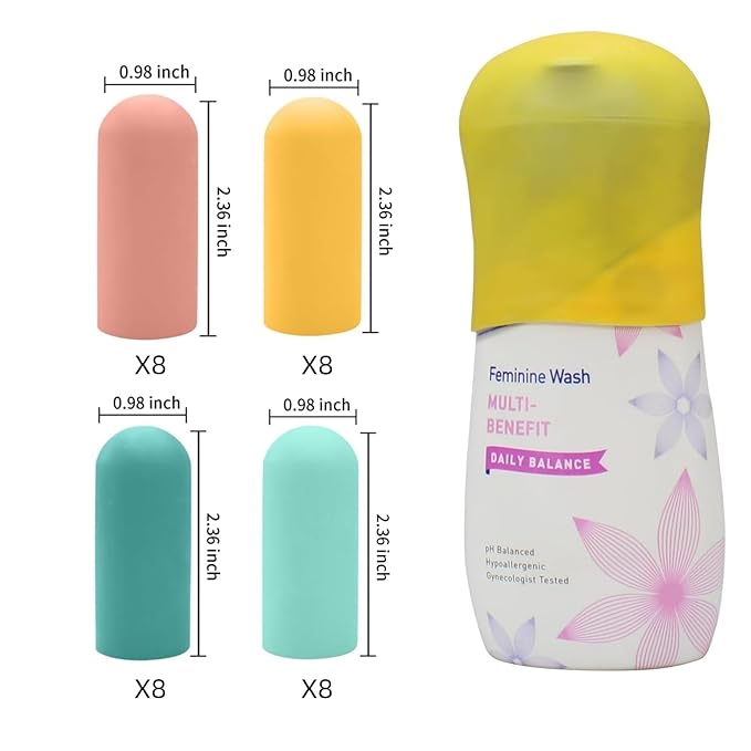 32 Pack Silicone Bottle Covers, Travel Essentials for Women Men, Travel Size Toiletries, Cruise Ship Essentials, Accessories Luggage, Travel Must Haves, Elastic Sleeves for Leak Proofing