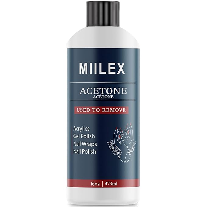 100% Pure Acetone 16oz - Nail Polish Remover, Professional Strength Gel, Acrylic & Dip Remover – Fast Acting.