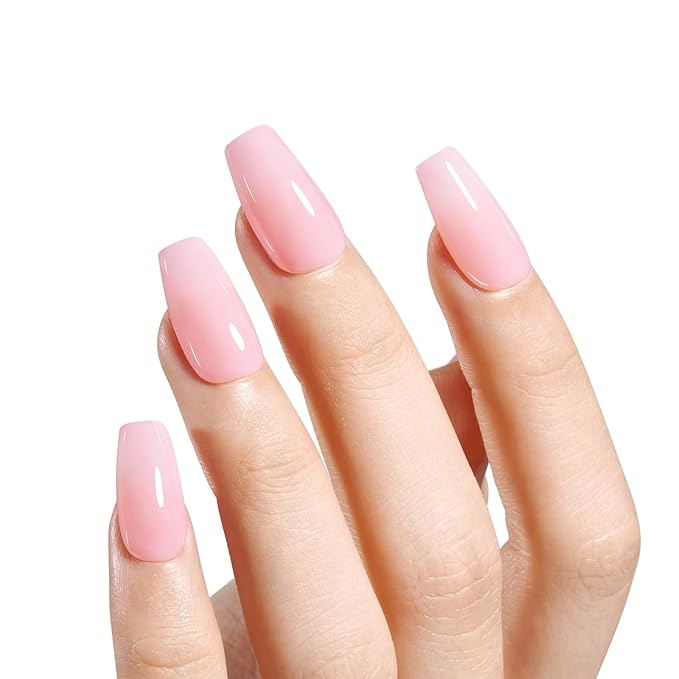AILLSA Nail Dip Powder Sheer Pink Nail Dipping Powder Translucent Jelly Nude Pink Dip Powder Colors for Nail Art French Manicure at Home Easy to Use Neutral Dip Powder for Valentine's Day Gift (1 Oz)