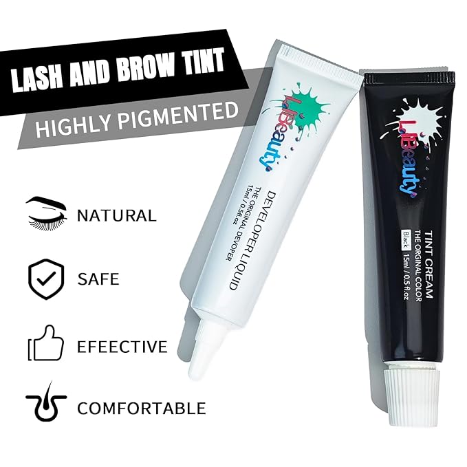 Libeauty Lash Color Kit 15ml - Black Eyebrow & Eyelash Coloring with Natural Effects, Salon & Home Use, Lasts 4-6 Weeks