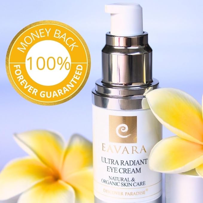 Organic Anti Aging Eye Cream for Dark Circles and Puffiness, Natural Under Eye Serum with Hyaluronic Acid, Jojoba Oil, Vitamin E, Aloe Vera, Helps Reduce Fine Lines & Wrinkles 1.0 Fl Oz
