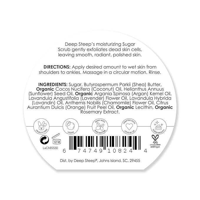 Deep Steep Sugar Scrub, 8oz (Lavender Chamomile)