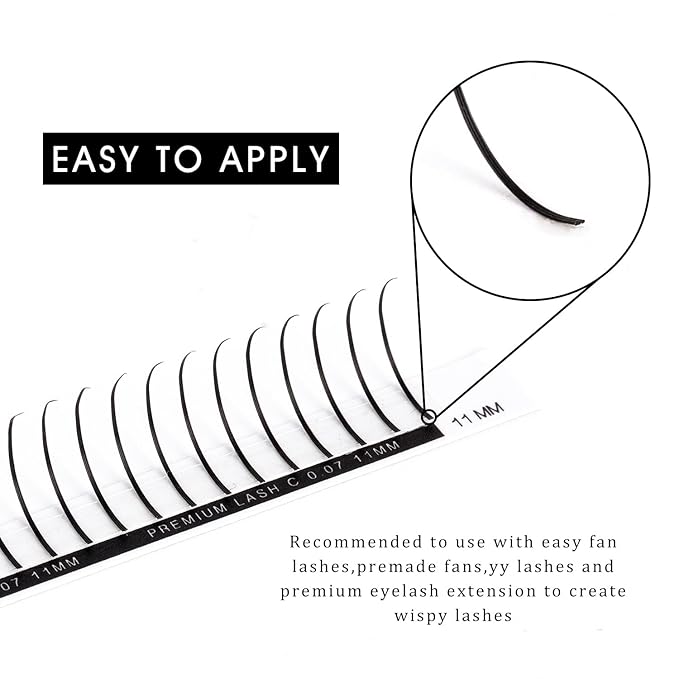 KOLYBEL Premade Fan Spikes Lash Extensions 0.07mm C Curl 8-15mm Mixed Tray Wipsy Volume Lash Extensions 320 Spikes Fans Matte Black Eyelash Extension Supplies(0.07-C,8-15mm)