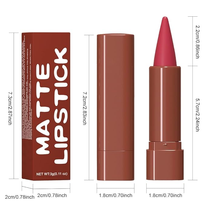 Matte Lip Crayon Lip Liner and Lipstick Combo Sets, Carmine Gradient Matte Lip Bar And Lip Liner Set, Contour Gradual Ombre Effect Lip Pencil For Old Women, Long Lasting Waterproof Smudge Proof
