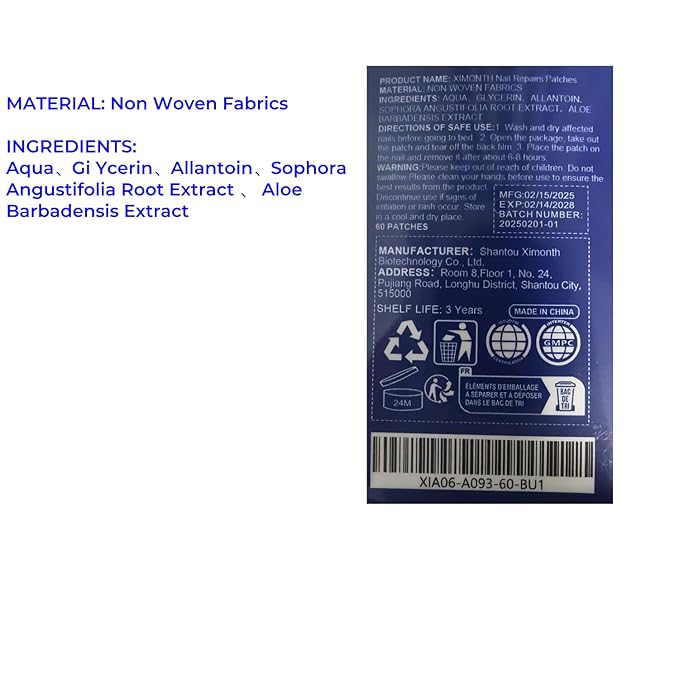 Nail Patches - Toenail Care for Toenail Fingernails - 8-Hour Nightime N ail Renewal - 60