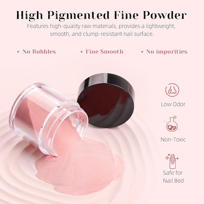 Dip Powder Nail Kit Starter, Gentle Nude Pink Milky White Neutral Skin Color and Dipping Powder Liquid Set with Base Top Coat and Activator for French Nail Art Manicure DIY Salon 9PCS