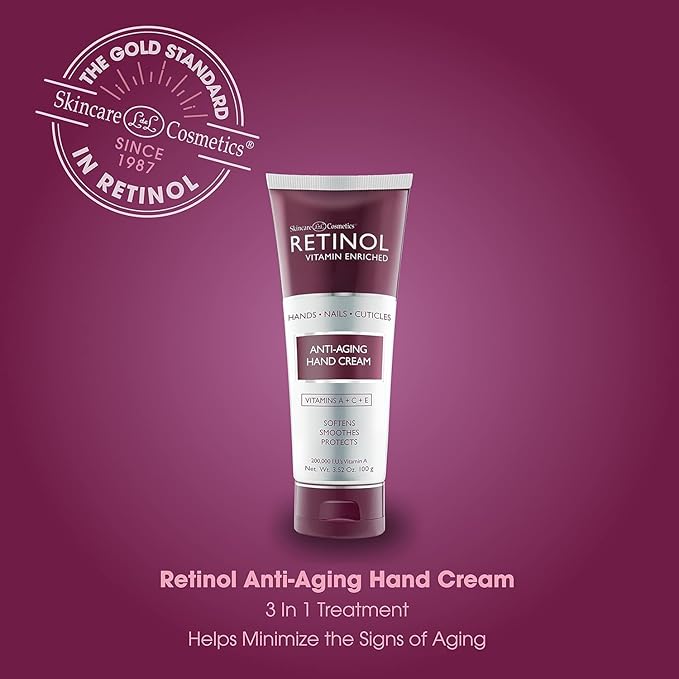 Retinol Anti-Aging Hand Cream – The Original Retinol Brand For Younger Looking Hands –Rich, Velvety Hand Cream Conditions & Protects Skin, Nails & Cuticles