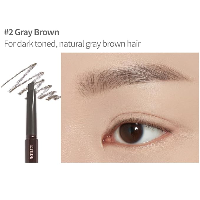 ETUDE Drawing Eye Brow - Gray Brown | Long-Lasting Eyebrow Pencil for Soft Textured Natural Daily Look Eyebrow, Korean Makeup, Kbeauty, Perfect for Gift