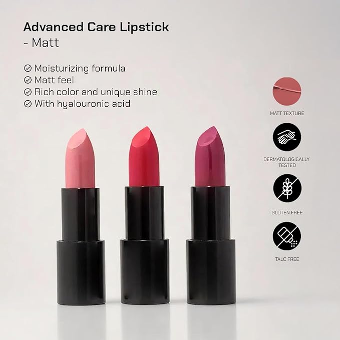 Radiant Professional Advanced Care Lipstick - Ultra Nourishing, Moisturizing Long Lasting Lipstick With Vitamin E- UVA UVB Filters - MATTE - Jam (205)