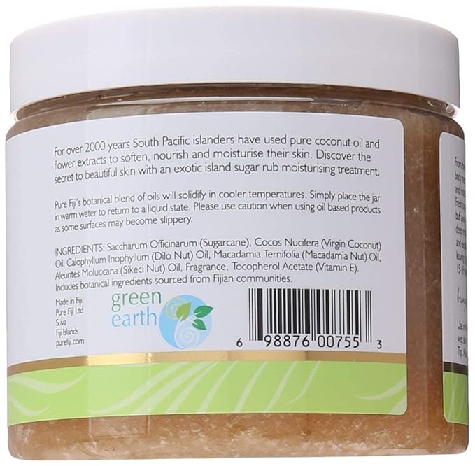 Pure Fiji Coconut Sugar Body Scrub - Body Exfoliator Scrub Natural Origin for Smooths and Softens Skin - Organic Exfoliating Sugar Scrub for Body, Starfruit, 15.5 Oz