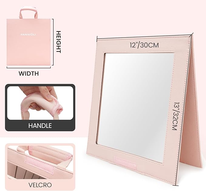 Fanwoli Hanging Mirror for Dance Bag with Garment Rack | Full-Body | Foldable & Portable | HD Reflection No Deformation