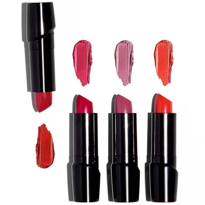 wet n wild Silk Finish Lipstick, Hydrating Lip Color, Rich Buildable Color, Cherry Frost Red (Pack of 3)