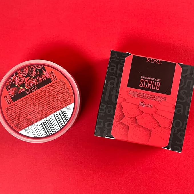 Estesophy Salt Scrub_Rose_Korean Salt Body Scrub, Salt Massge, Salt Soap, Body Care, Rose Salt Shower 4.2oz (120g)