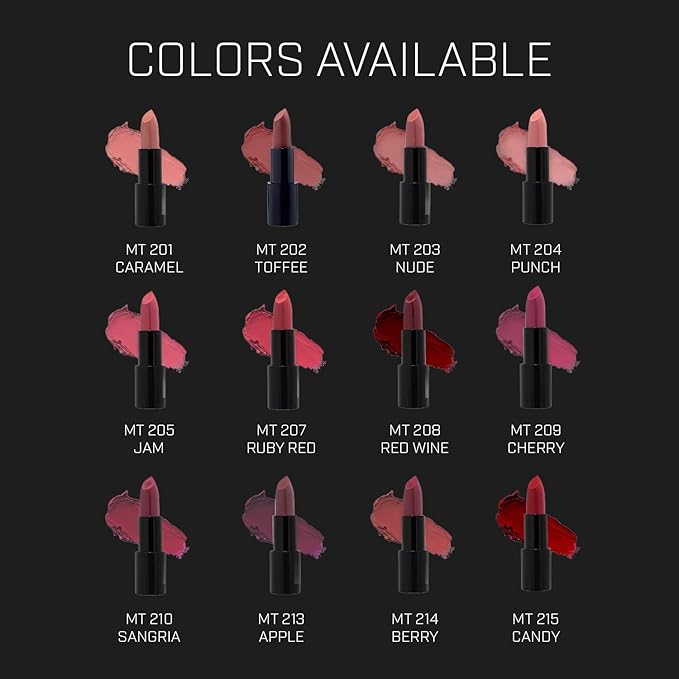 Radiant Professional Advanced Care Lipstick - Ultra Nourishing, Moisturizing Long Lasting Lipstick With Vitamin E- UVA UVB Filters - MATTE - Ruby Red (207)