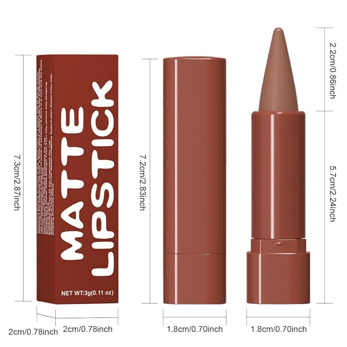 Matte Lip Crayon Lip Liner and Lipstick Combo Sets, Warm Brown Gradient Matte Lip Bar And Lip Liner Set, Contour Gradual Ombre Effect Lip Pencil For Old Women, Long Lasting Waterproof Smudge Proof