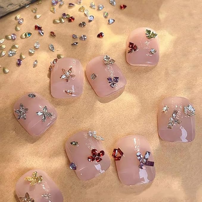100pcs Mini Nail Rhinestones Colorful Zircon Rhinestones for Nails 3D Pointed Bottom Rhinestone Charms for Nails Design Nail Gems Nail Crystals Rinestones Set Nail Diamonds Rhinestones for Crafting