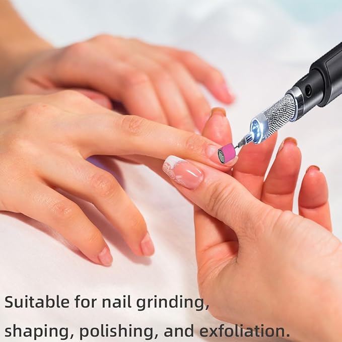 100Pcs(240 Grit Pink) Sanding Bands Nail Drill Bit with 0.31in Diameter,Nail Drill Bits Extreme Fine Grit Sanding Band,Sanding Belt Upgrade Mandrel Bits,Professional Nail Drill Bit for Acrylic Nails