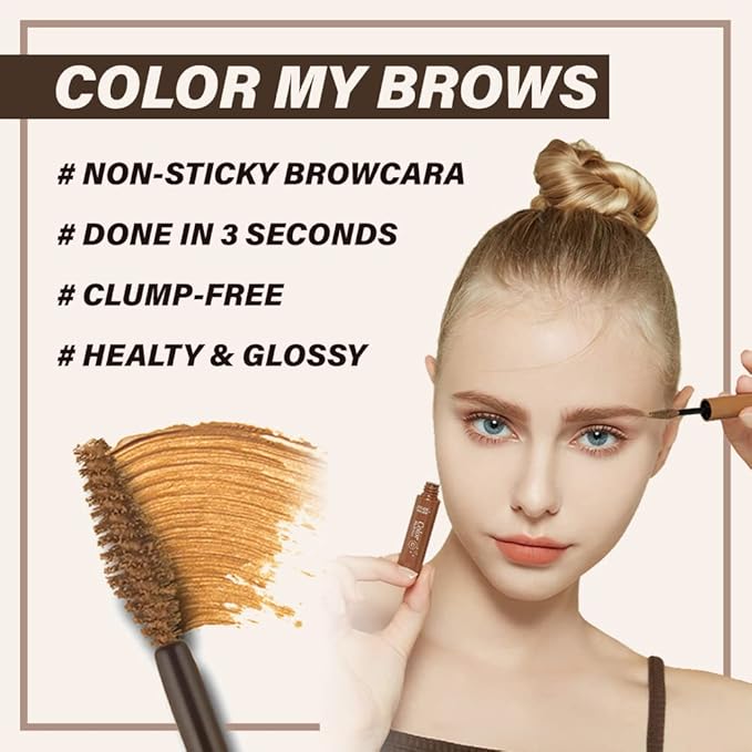 ETUDE Color My Brows - Light Brown (4.5g) | Beeswax & Carnauba Wax | Eyebrow Mascara, Quickly Fixing Natural Eyebrow Makeup with Care Effect | Korean Makeup, Kbeauty