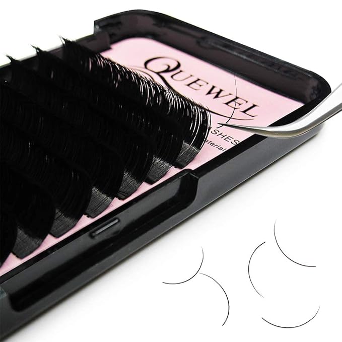 QUEWEL Eyelash Extensions 0.15mm C Curl 10mm Supplies Matte Black Individual Eyelashes Salon Use|0.03/0.05/0.07/0.10/0.15/0.20mm C/D Single 8-18mm Mix 8-15mm/10-15mm|(0.15 C 10mm)