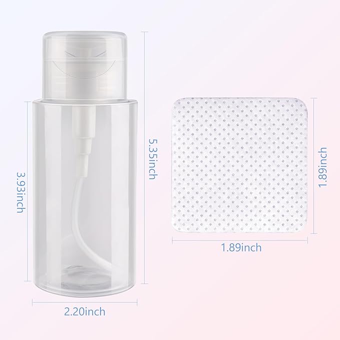 1080 PCS Lint Free Nail Wipes, Eyelash Extension Wipes, Super Absorbent Soft Non-Woven with a Pump Dispenser Bottle Disposable Nail Polish Remover for Polish Clean Acrylic Nails Remover, White