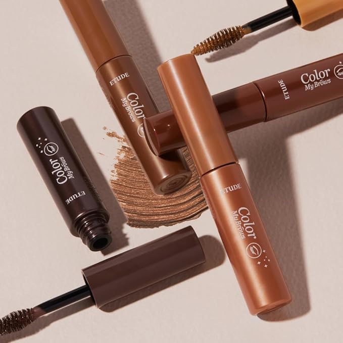 ETUDE Color My Brows Big Size - Rich Brown (9g) | Beeswax & Carnauba Wax | Eyebrow Mascara, Quickly Fixing Natural Eyebrow Makeup with Care Effect | Korean Makeup, Kbeauty