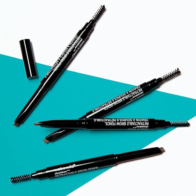 wet n wild Ultimate Eyebrow Retractable Definer Pencil, Taupe, Dual-Sided Brow Brush, Fine Tip, Shapes, Defines, Fills Brow Makeup