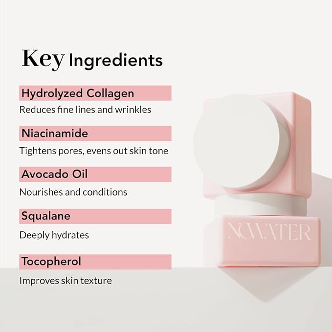 NOWATER Return Collagen Cream | Vitalizing Facial Moisturizer | Anti-Aging, Tightening and Lifting | Collagen, Niacinamide | Korean Skin Care for face (1.76 fl.oz)
