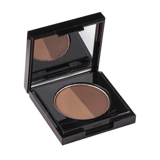 Arches & Halos Duo Luxury Brow Powder - Two-for-One Versatile Compact Powder - Get Full, Defined Brows - Vegan and Cruelty Free Makeup - Neutral Brown - 0.88 oz