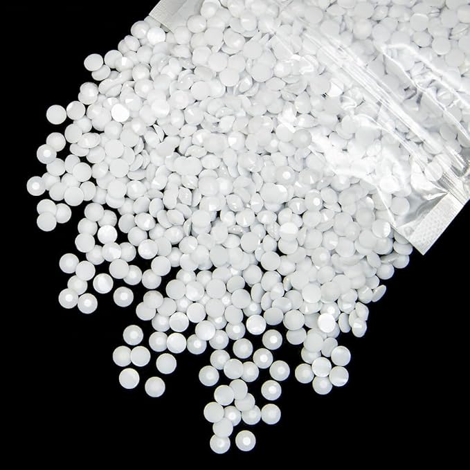 10000PCS 2mm White Resin Rhinestones for Crafting SS6 Pure White Flatback Jelly Stones Bulk Non-Hotfix Diamonds Gems Charms for Nails Face Eyes Makeup Body Mugs Tumblers Bottles Crafts Clothes