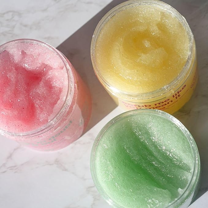 b.fresh Exfoliating Body Scrub | Don't Hate, Exfoliate Soothing Body Polish For Women & Men - Sugar Scrub Enhanced With Hydrating Lactic Acid + Licorice Root, Magic Melon Scent