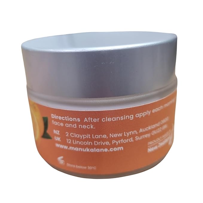 Vitamin C Day Cream for Face and Neck with Chamomile Flower Extract, Manuka Honey & Sweet Almond Oil | Plant Based Formula | Carefully formulated to keep your skin young and healthy!