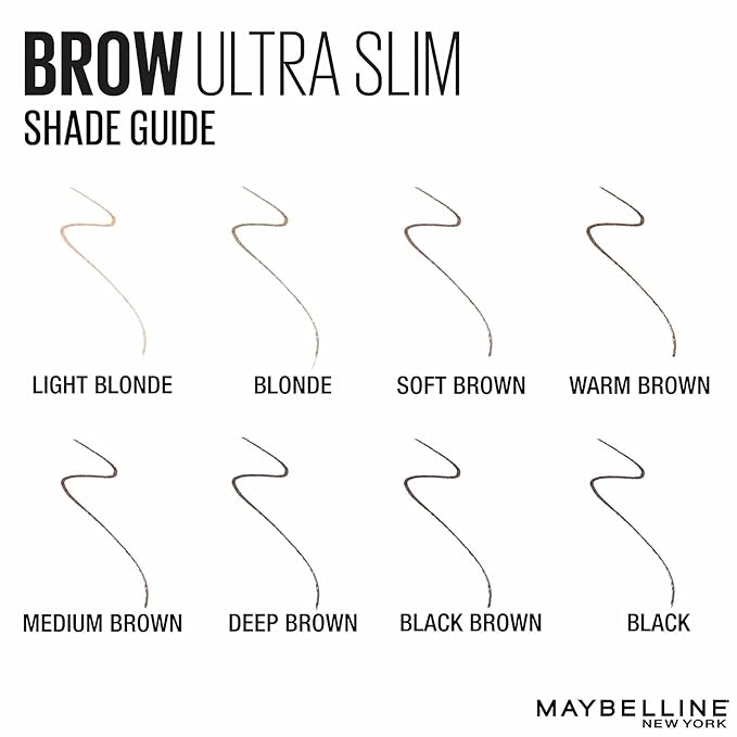 Maybelline Brow Ultra Slim Defining Eyebrow Makeup Mechanical Pencil With 1.55 MM Tip And Blending Spoolie For Precisely Defined Eyebrows, Warm Brown, 0.003 oz.